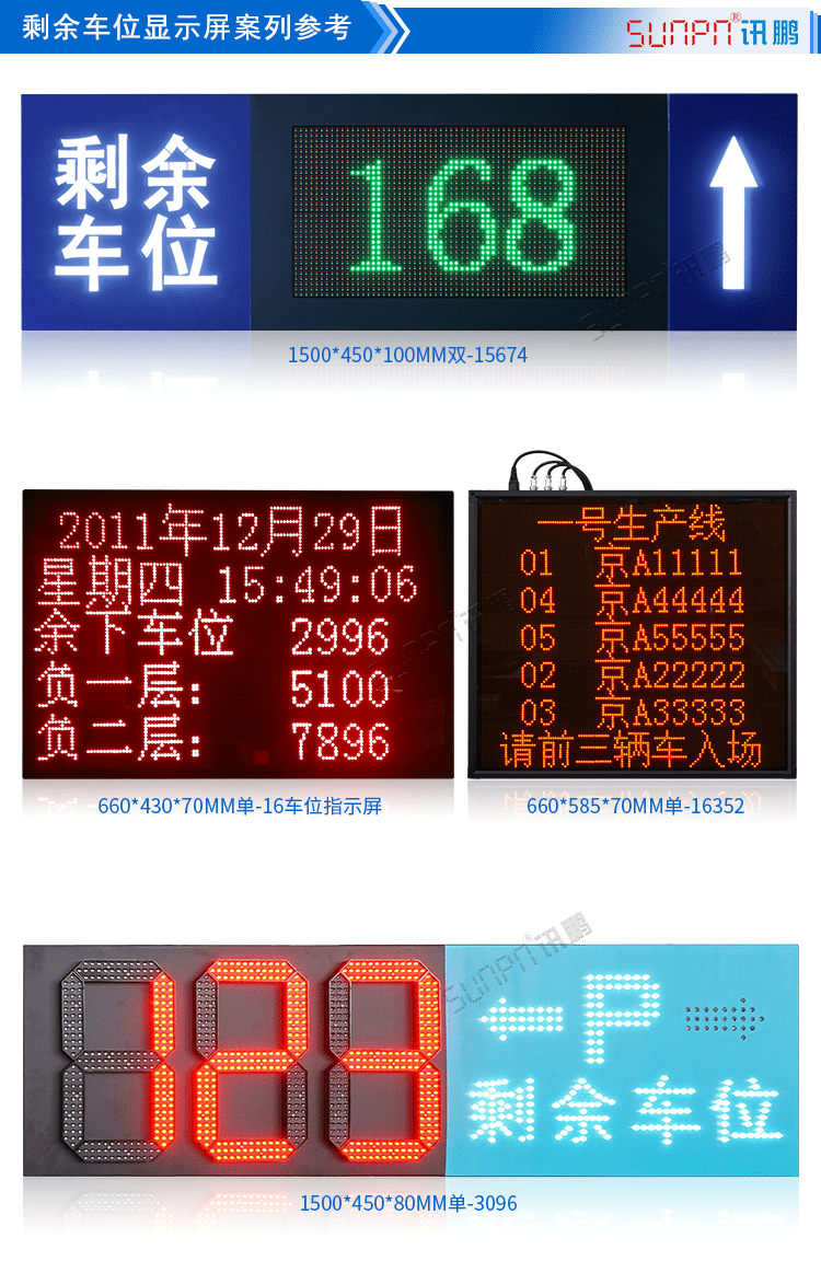 剩余車位誘導顯示屏參考