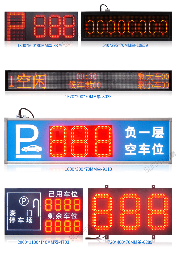 剩余車位誘導LED顯示屏參考