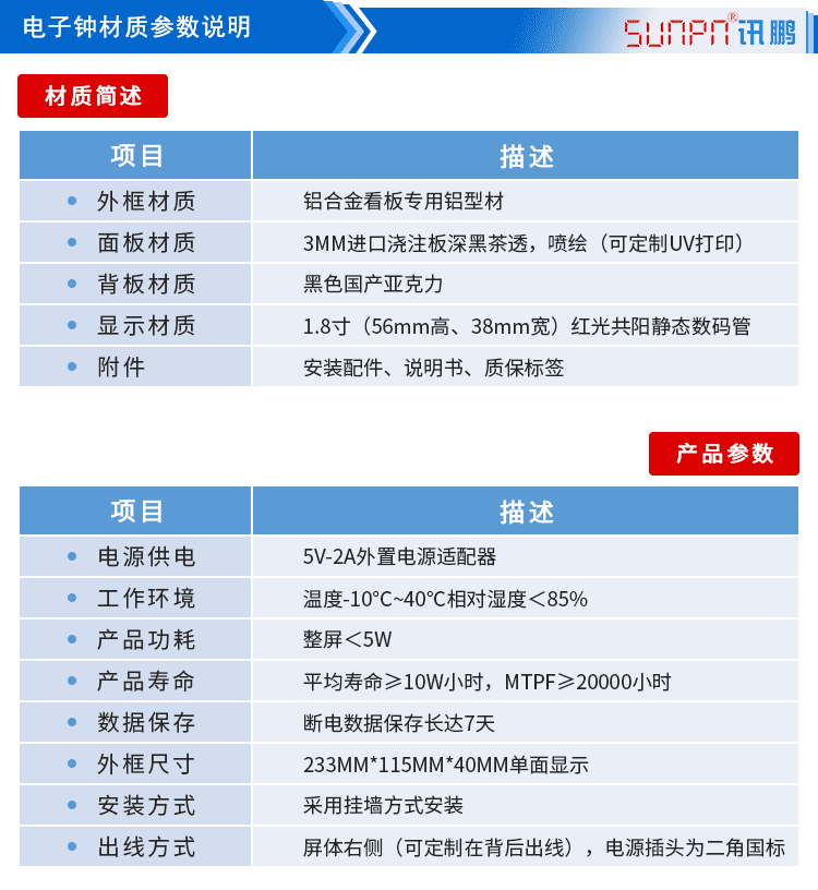 NTP網絡同步電子鐘參數