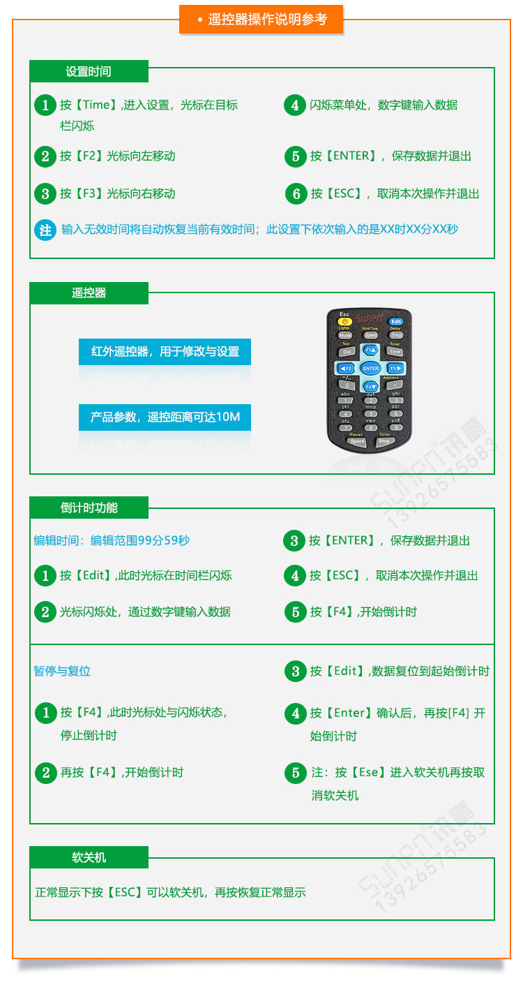 學校醫院點陣電子鐘遙控操作說明