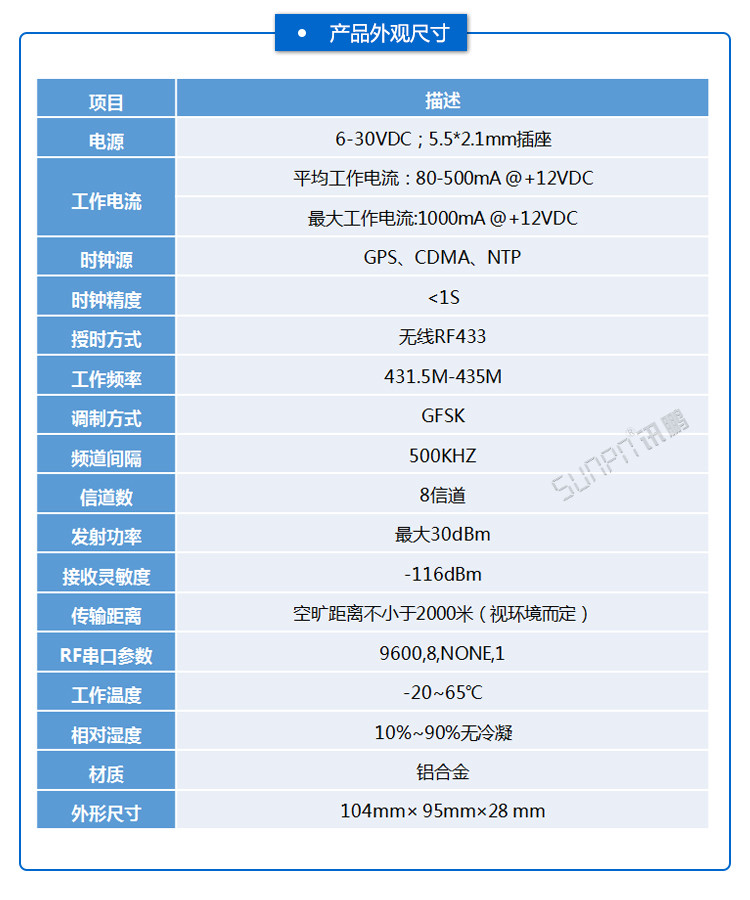 無線授時服務(wù)器尺寸參數(shù)