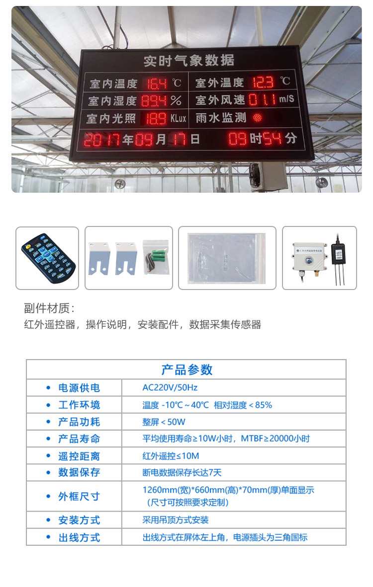 LED環境監測屏產品參數 LED環境監測屏產品參數