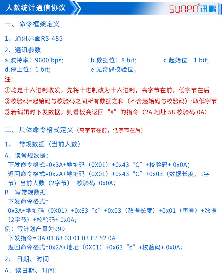 客流量LED通訊看板通信協(xié)議