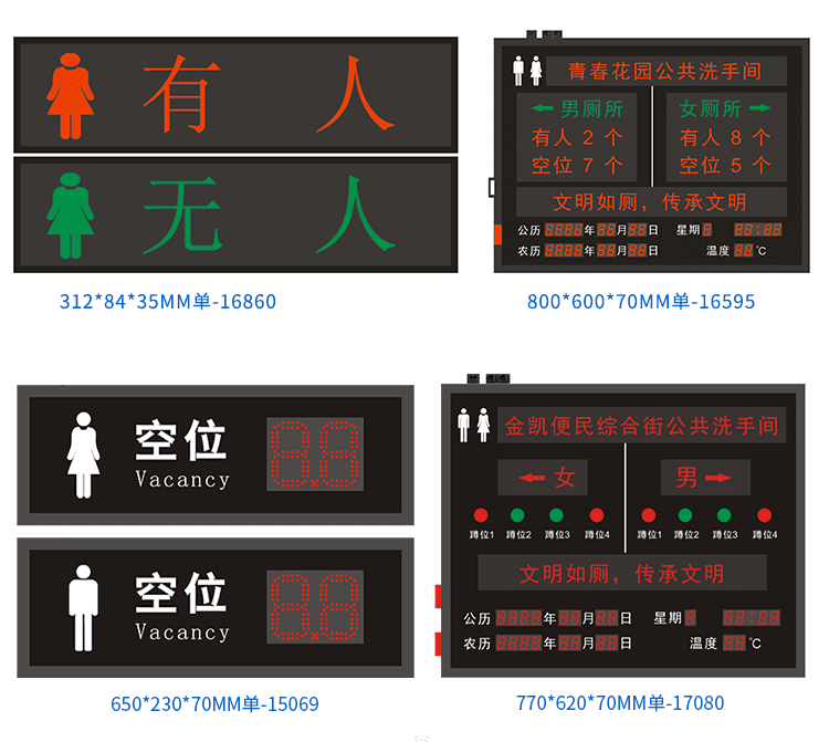 廁位狀態匯總顯示屏案例參考 廁位狀態匯總顯示屏案例參考