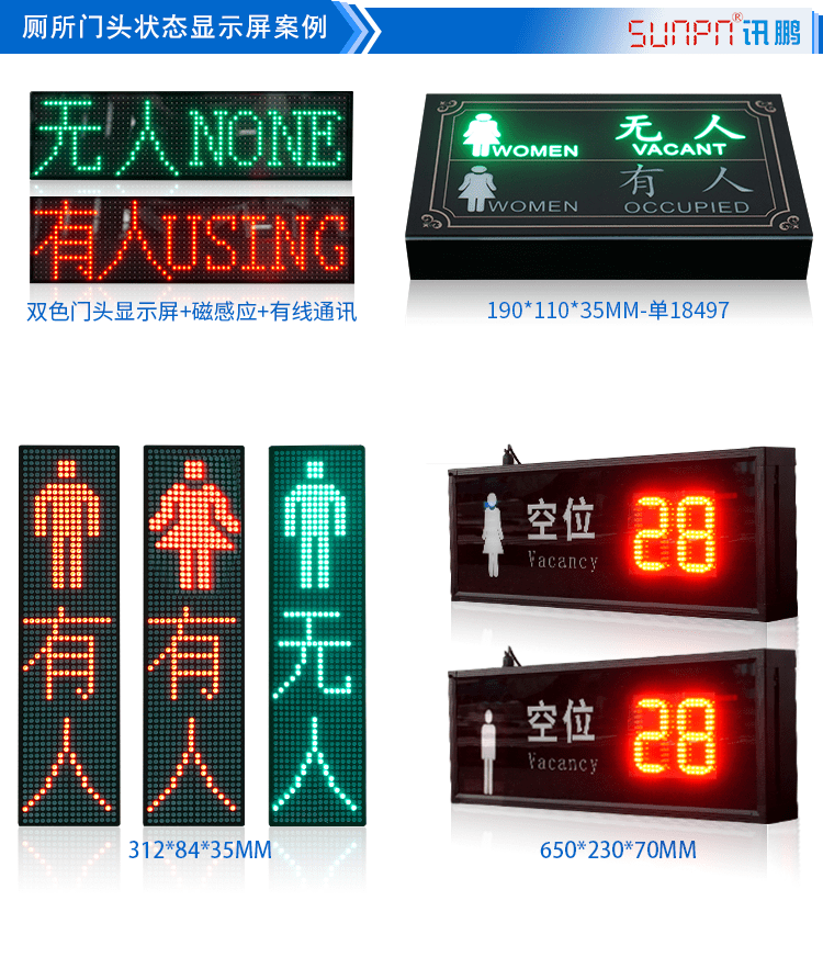 廁所有人無(wú)人狀態(tài)顯示屏案例參考