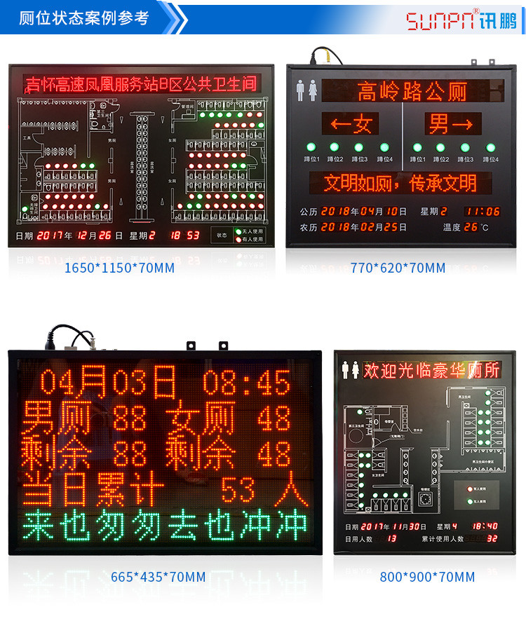 液晶廁所狀態匯總顯示系統案例參考 液晶廁所狀態匯總顯示系統案例參考