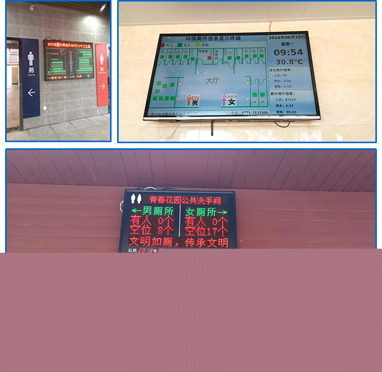 液晶廁所狀態匯總顯示系統現場案例 液晶廁所狀態匯總顯示系統現場案例