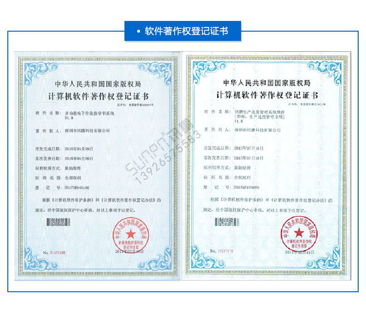 E-SOP作業指導書軟件登記證書 E-SOP作業指導書軟件登記證書