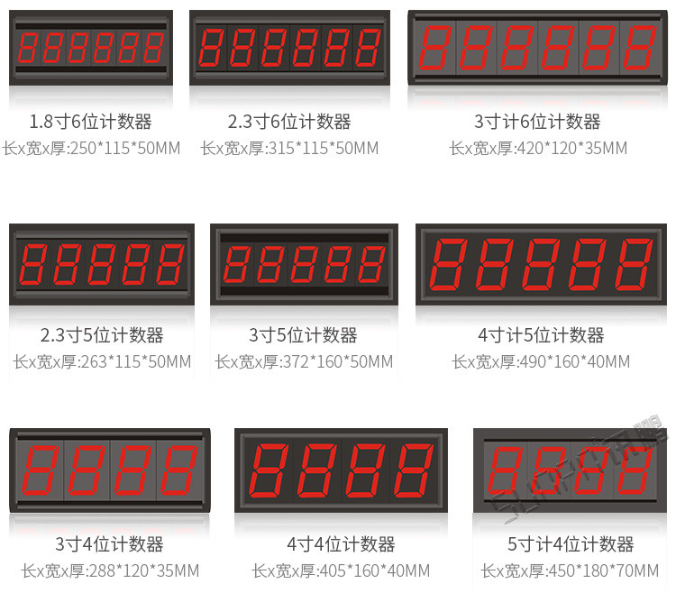 計數器顯示屏尺寸參考 計數器顯示屏尺寸參考