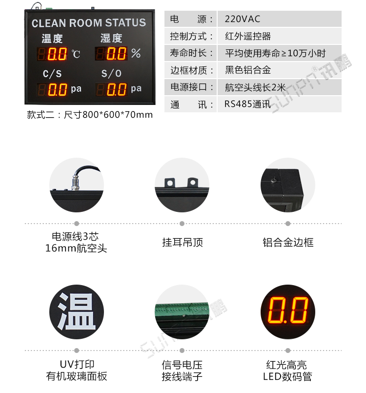 藥店溫濕度顯示屏產品參數 藥店溫濕度顯示屏產品參數