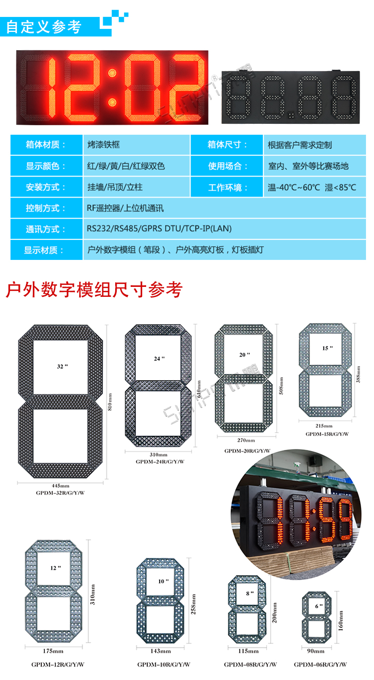 戶外倒計時顯示屏尺寸參考 戶外倒計時顯示屏尺寸參考