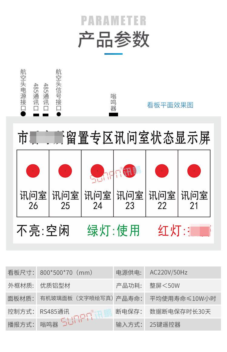 審訊室狀態(tài)監(jiān)控系統(tǒng)產(chǎn)品參數(shù)