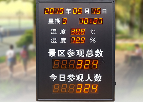 旅游景區人數統計顯示屏_人流量電子看板_定制LED電子看板