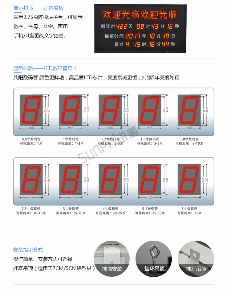 高考倒計時顯示屏定制說明 高考倒計時顯示屏定制說明