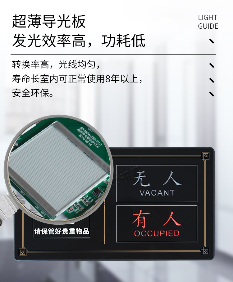 試衣間有人無人提示牌材質(zhì)介紹