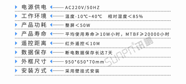 室內外環境監測顯示屏產品參數 室內外環境監測顯示屏產品參數