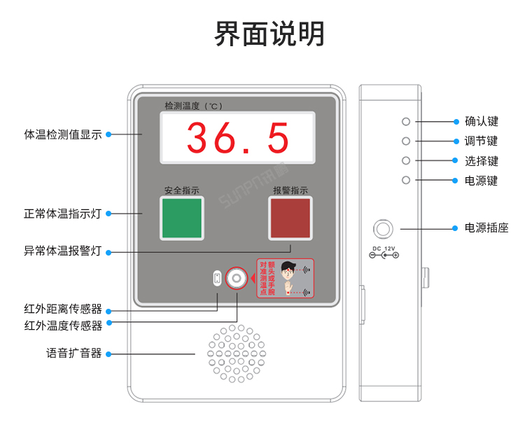 非接觸式體溫篩查儀界面說明