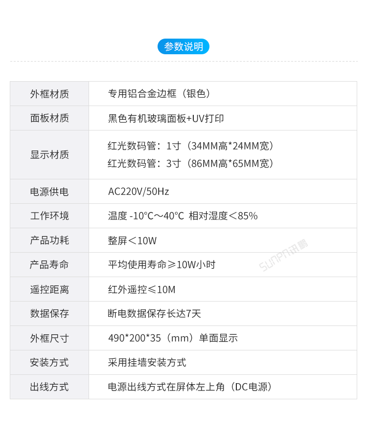 LED電子時鐘系統-參數說明 LED電子時鐘系統-參數說明