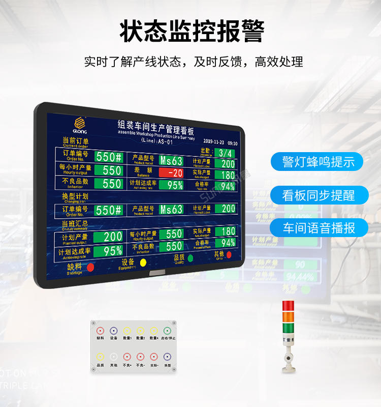 車間生產管理系統-狀態報警提示 車間生產管理系統-狀態報警提示