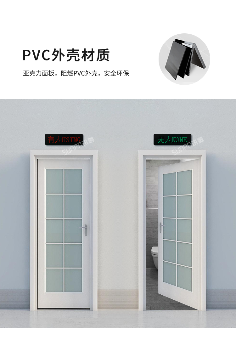 智能廁所狀態屏-PVC外殼材質 智能廁所狀態屏-PVC外殼材質