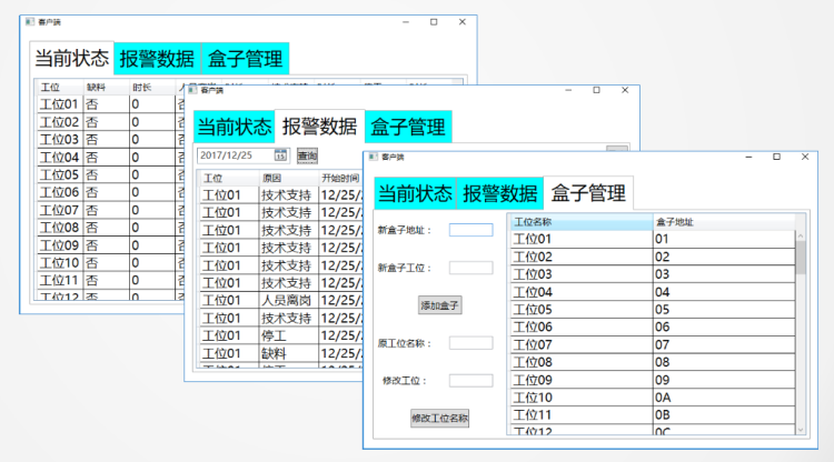 安燈系統看板軟件客戶端界面