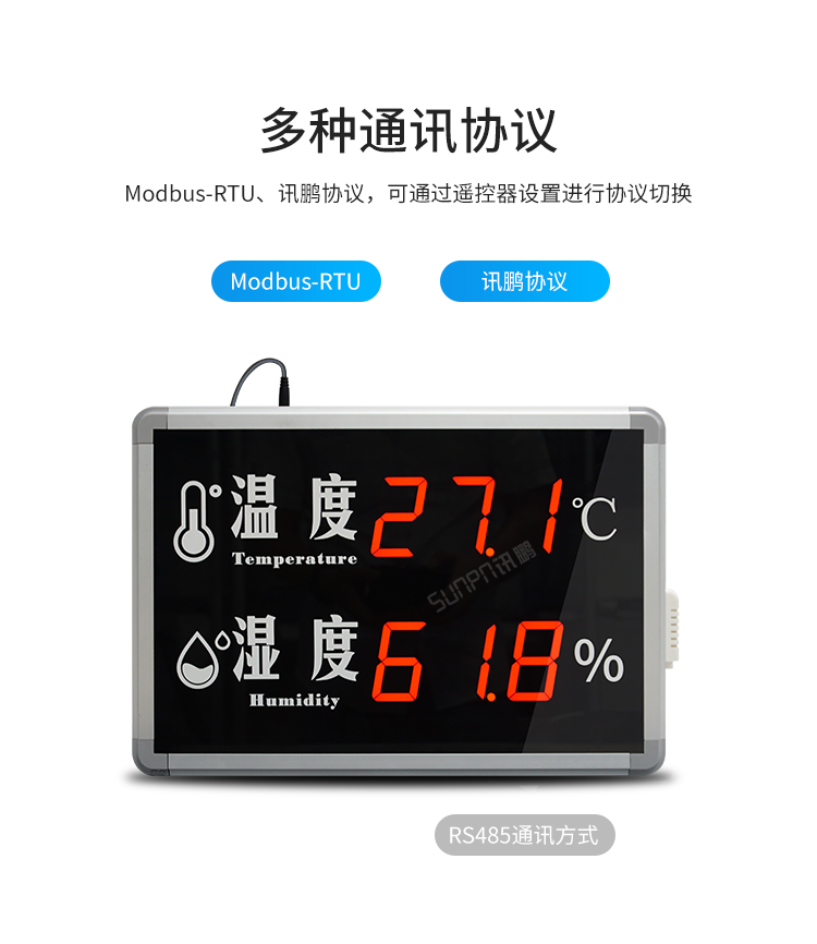 溫濕度數據監控顯示屏-多種通訊協議 溫濕度數據監控顯示屏-多種通訊協議
