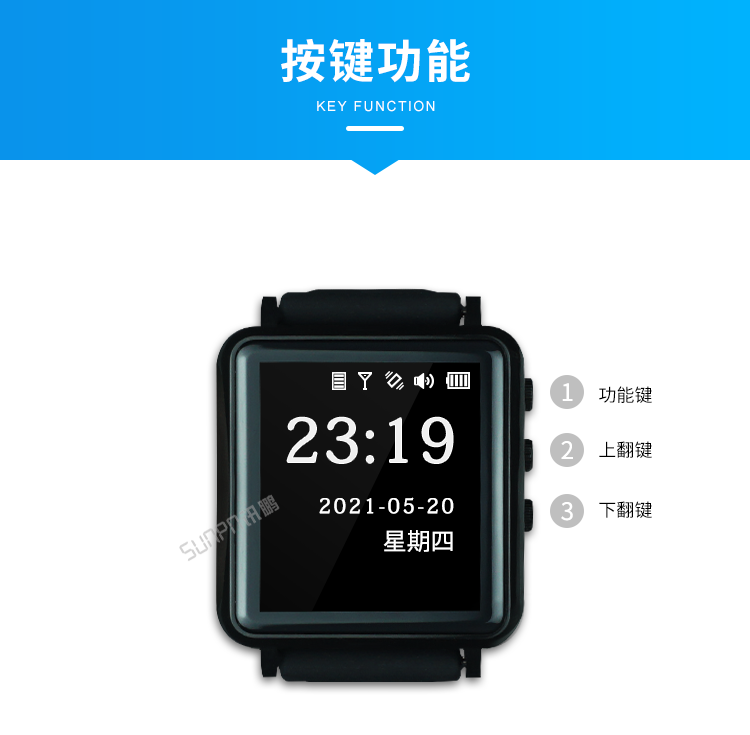 LoRa無線腕表-按鍵功能 LoRa無線腕表-按鍵功能
