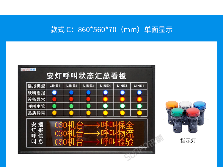 安燈andon系統-指示燈安燈看板款式
