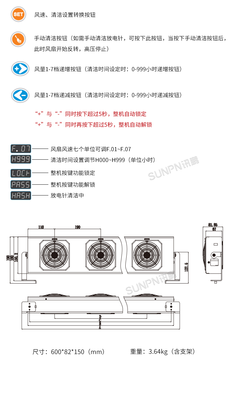工業(yè)除靜電離子風(fēng)機(jī)-SP-60ARC細(xì)節(jié)說明